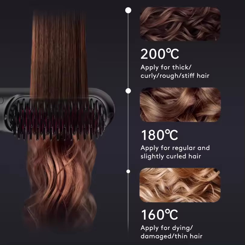 Wireless 2-in-1 Hair Straightener &amp; Curler Brush