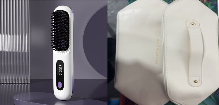 Wireless 2-in-1 Hair Straightener &amp; Curler Brush