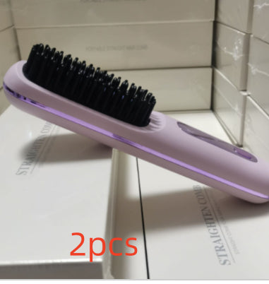 Wireless 2-in-1 Hair Straightener &amp; Curler Brush