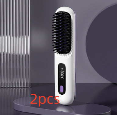 Wireless 2-in-1 Hair Straightener &amp; Curler Brush