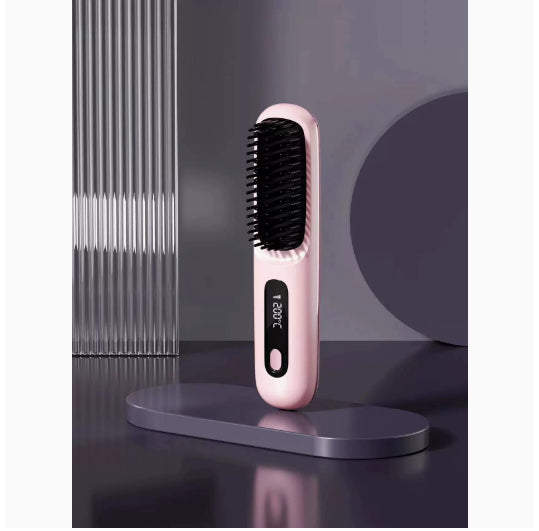 Wireless 2-in-1 Hair Straightener &amp; Curler Brush