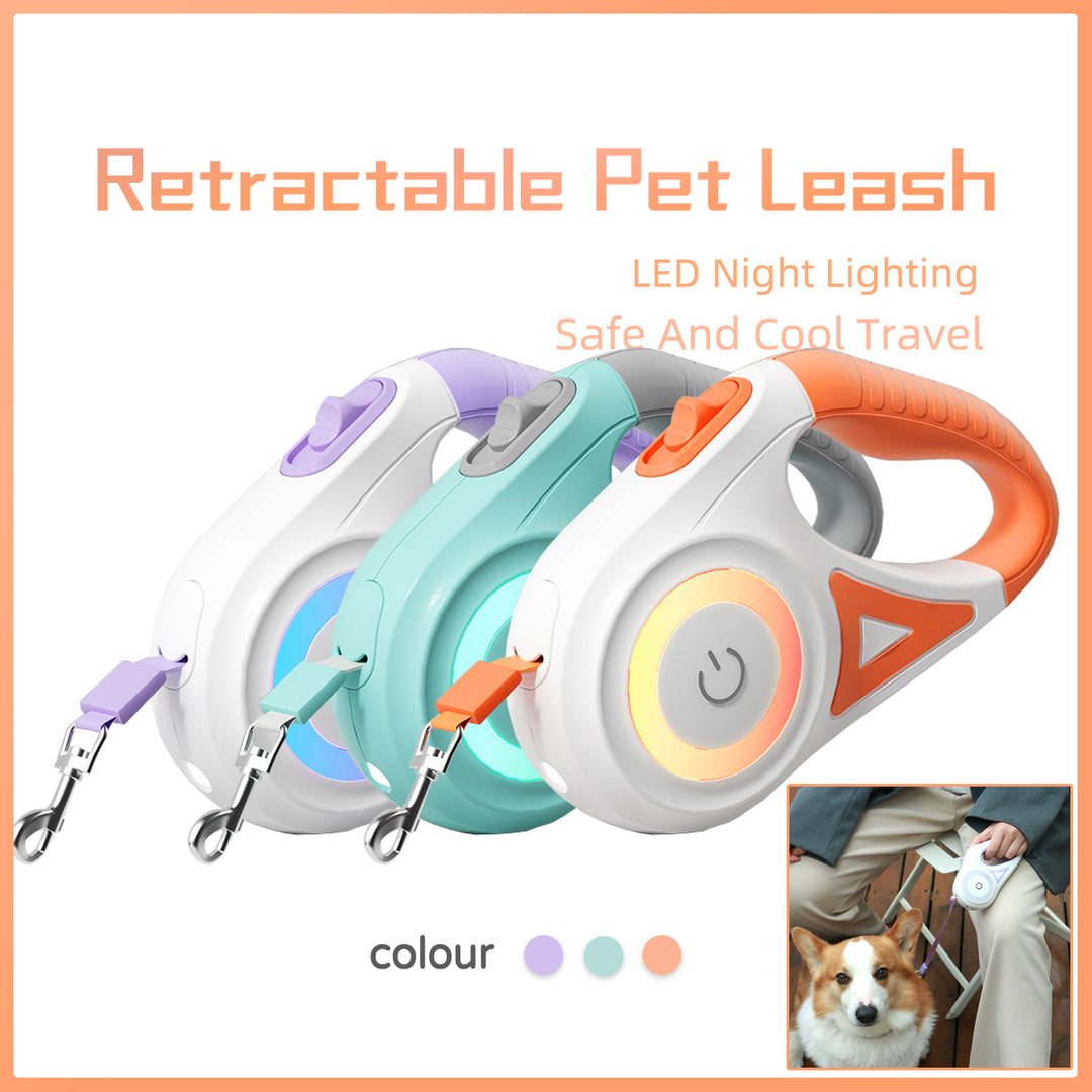 Retractable Dog Leash with LED Spotlight