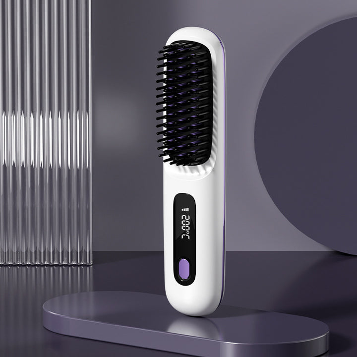 Wireless 2-in-1 Hair Straightener &amp; Curler Brush
