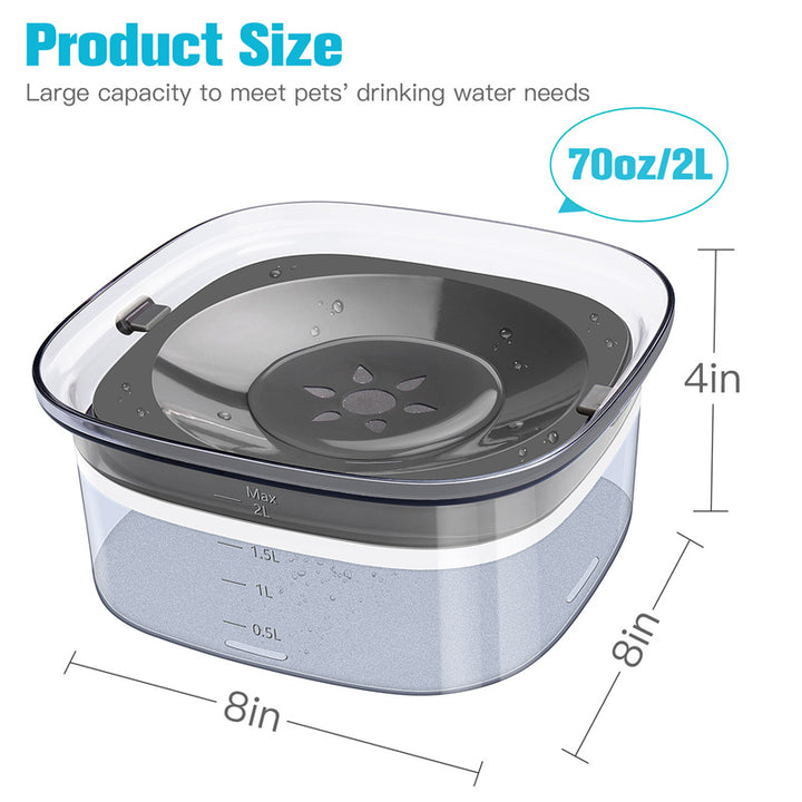 2L Spill-Proof Dog &amp; Cat Water Bowl