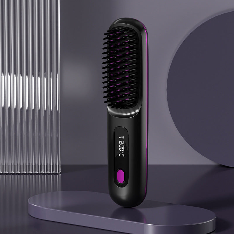 Wireless 2-in-1 Hair Straightener &amp; Curler Brush