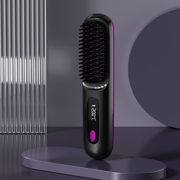 Wireless 2-in-1 Hair Straightener &amp; Curler Brush