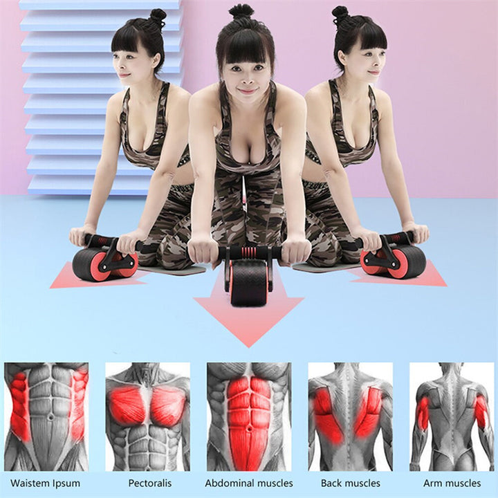 Double Wheel Ab Roller with Auto-Rebound