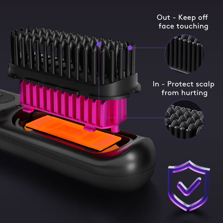 Wireless 2-in-1 Hair Straightener &amp; Curler Brush