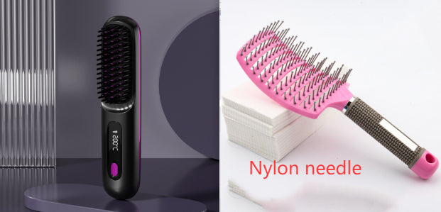 Wireless 2-in-1 Hair Straightener &amp; Curler Brush