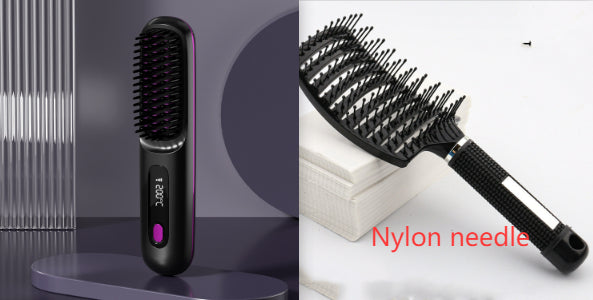 Wireless 2-in-1 Hair Straightener &amp; Curler Brush