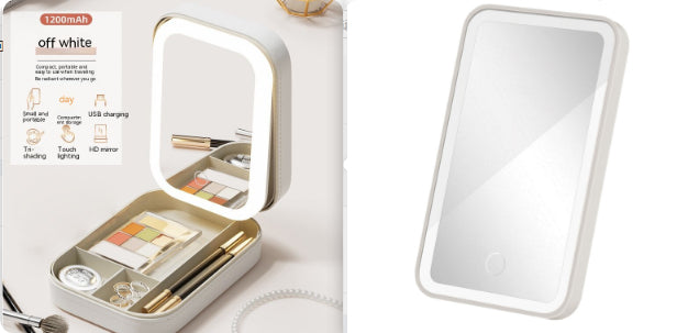 LED Mirror Makeup Storage Box