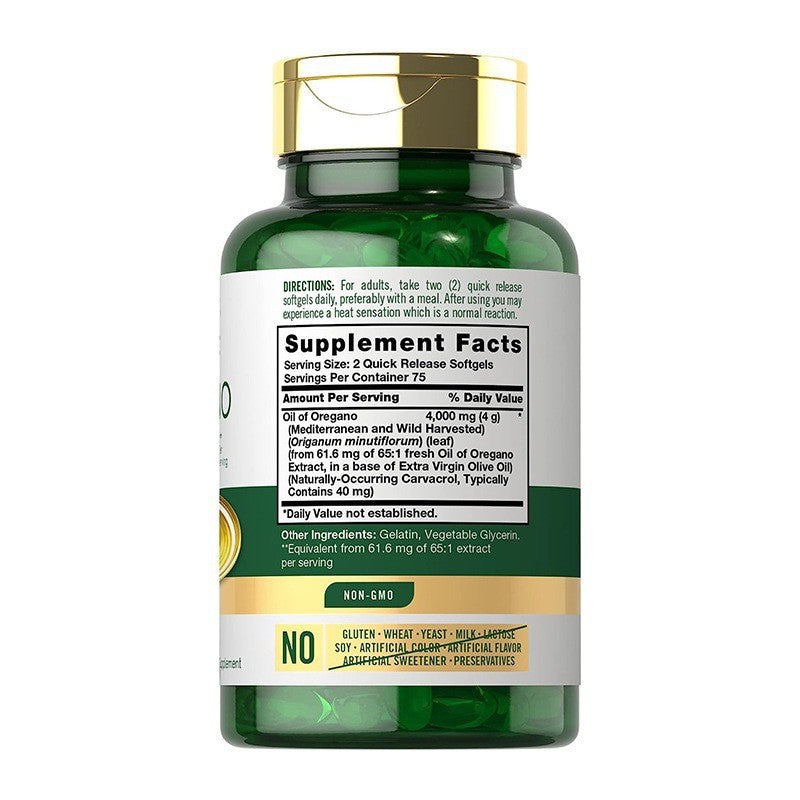 Oregano Oil Dietary Supplement Capsules