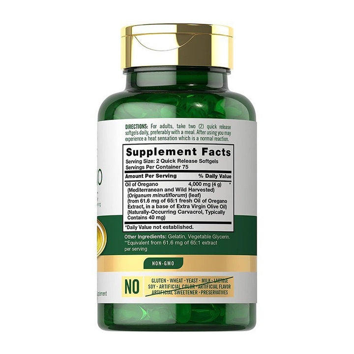 Oregano Oil Dietary Supplement Capsules