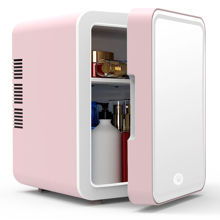 LED Beauty Mirror with Mini Refrigerator
