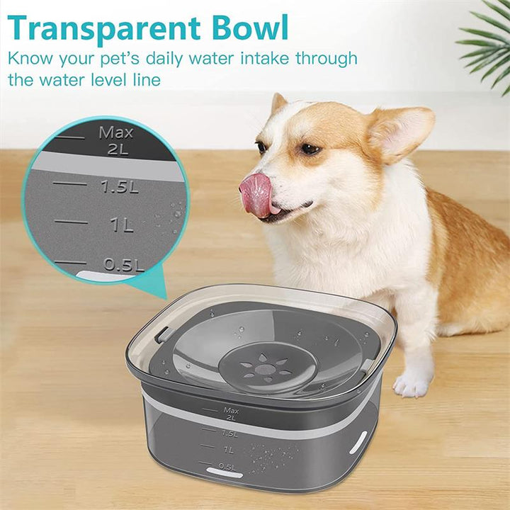 2L Spill-Proof Dog &amp; Cat Water Bowl