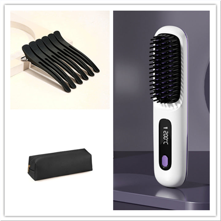 Wireless 2-in-1 Hair Straightener &amp; Curler Brush