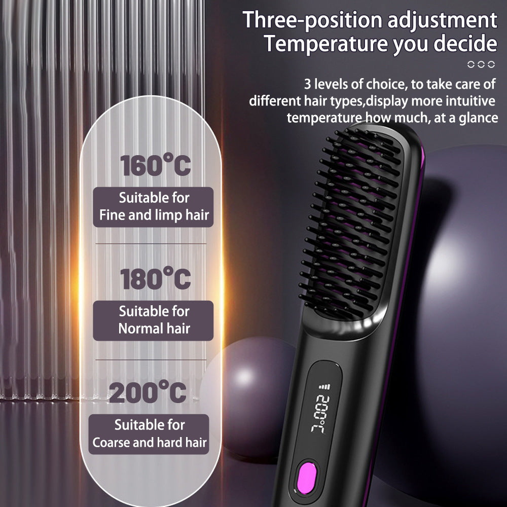 Wireless 2-in-1 Hair Straightener &amp; Curler Brush