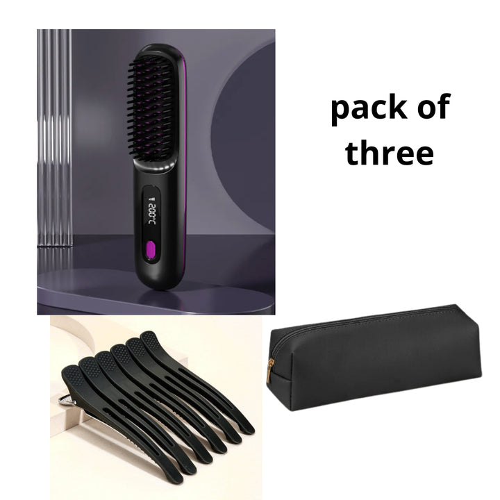 Wireless 2-in-1 Hair Straightener &amp; Curler Brush
